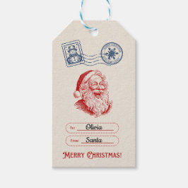 Van Santa kinder kerstcadeau label Cadeaulabel