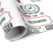 Van Santa Levering voor (aangepaste naam) Kerstmis Cadeaupapier (Rol Hoek)