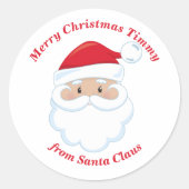 Van Santa Lieve Aangepaste Kinderen Kerstcadeau Ronde Sticker (Voorkant)