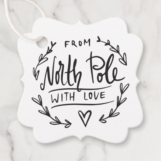 Van Santa met liefde Noordpool cadeau Bedankjes Labels (Voorkant)