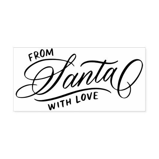 Van Santa met Love Calligraphy Script Holiday Rubberstempel (Afrduk)