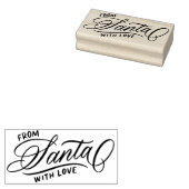 Van Santa met Love Calligraphy Script Holiday Rubberstempel (Gestempeld)