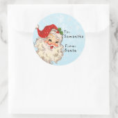 Van Santa naar kind cadeau kerst Ronde Sticker (Tas)