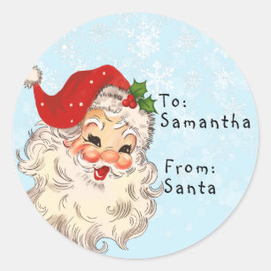  Van Santa naar kind cadeau kerst Ronde Sticker