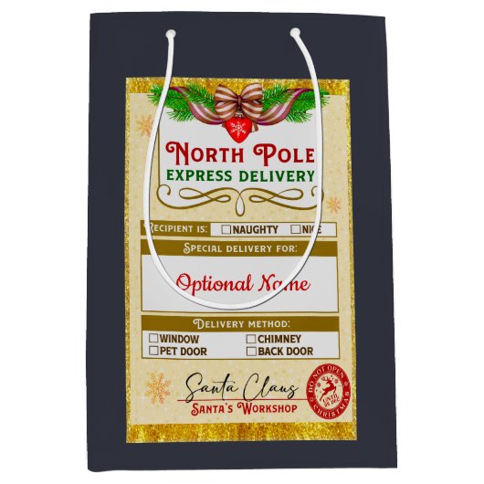 Van Santa Noorderpool Express Stout of Braaf Medium Cadeauzakje (Voorkant)