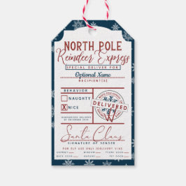 Van Santa North Pole Express Ondeugend of Nice Cadeaulabel