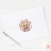 Van Santa Officieel zeehond Rudolph Face op Gold Ronde Sticker (Envelop)
