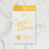 Van Santa Officiële levering Noordpool Gold Foil Cadeaulabels (Voorkant)