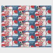 Van Santa om kindernaam kerst toe te voegen Cadeaupapier (Vlak)