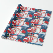 Van Santa om kindernaam kerst toe te voegen Cadeaupapier (Uitgerold)