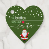 Van Santa Personalized Green kerstcadeaus Label (Voorkant)
