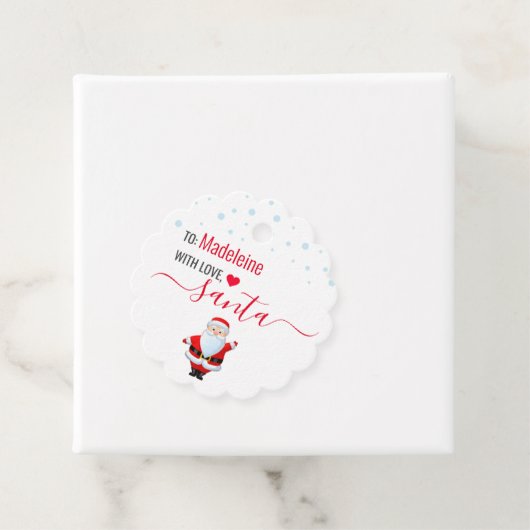 Van Santa Personalized White kerstcadeaus Label (In situ)