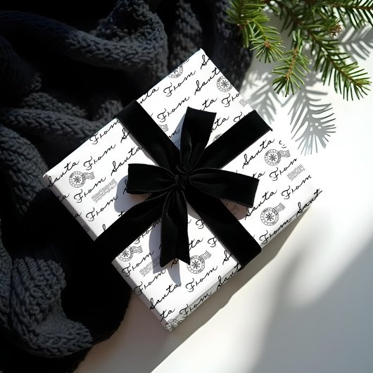 Van Santa  Post Parcel Wit Cadeaupapier