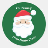 Van Santa Schattige Aangepaste Groene Kinder Kerst Ronde Sticker
