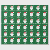 Van Santa Schattige Custom Green Kinder Kerst Cadeaupapier (Vlak)
