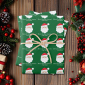 Van Santa Schattige Custom Green Kinder Kerst Inpakpapier Vel