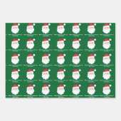 Van Santa Schattige Custom Green Kinder Kerst Inpakpapier Vel (Voorkant 2)