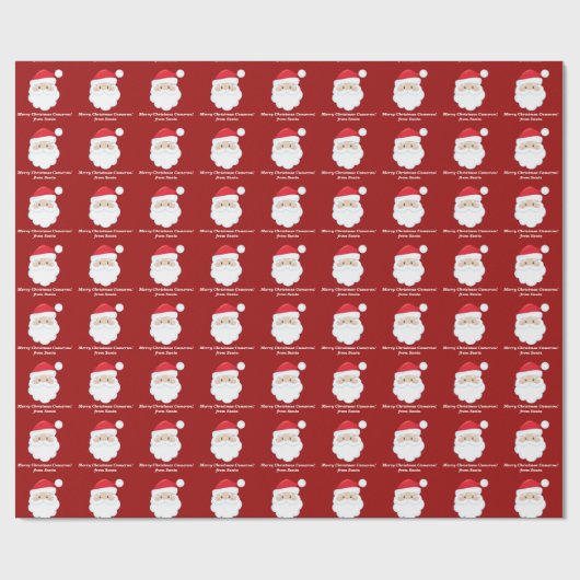 Van Santa Schattige Custom Red Kinder Christmas Cadeaupapier (Vlak)