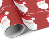 Van Santa Schattige Custom Red Kinder Christmas Cadeaupapier (Rol Hoek)