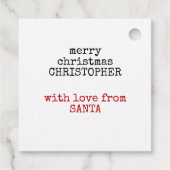 Van Santa Speciale Levering Gepersonaliseerd Bedankjes Labels (Achterkant)