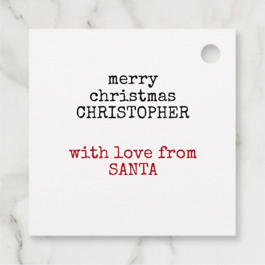 Van Santa Speciale Levering Gepersonaliseerd Bedankjes Labels (Achterkant)