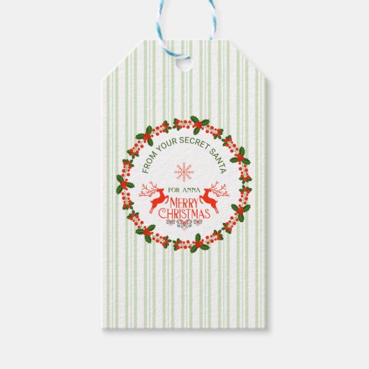 Van Santa stickers Cadeaulabel (Voorkant)