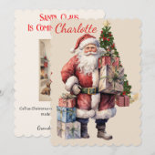 Van Santa Voeg de naam van het kind Jouw tekst Chr Feestdagenkaart (Voorkant / Achterkant)