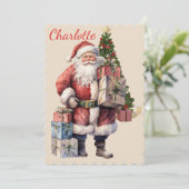 Van Santa Voeg de naam van het kind Jouw tekst Chr Feestdagenkaart (Staand voorkant)