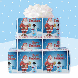 Van Santa Voeg de naam van het kind Schattige Snee Cadeaupapier