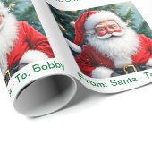 Van Santa Voeg de naam van het kind toe Een specia Cadeaupapier (Rol Hoek)