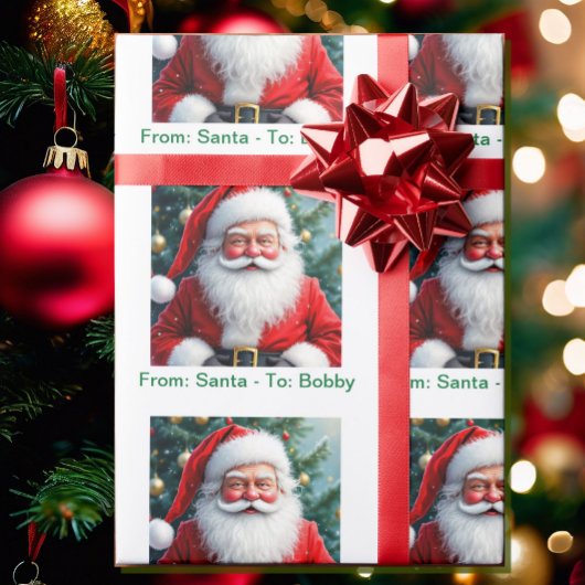 Van Santa Voeg de naam van het kind toe Een specia Cadeaupapier