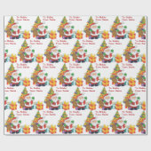 Van Santa Voeg de naam van het kind toe Kerstboom Cadeaupapier (Vlak)