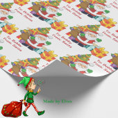 Van Santa Voeg de naam van het kind toe Kerstboom Cadeaupapier