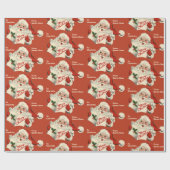 Van Santa Voeg kindernaam kerst Cadeaupapier (Vlak)