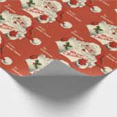 Van Santa Voeg kindernaam kerst Cadeaupapier (Hoek)