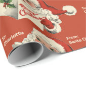 Van Santa Voeg kindernaam kerst Cadeaupapier (Rol Hoek)