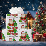 Van Santa Voeg kindernaam toe Custom Christmas Cadeaupapier<br><div class="desc">Voeg de naam van uw kind of een geheel nieuw bericht toe. Vrolijk kerstfeest in Santa Claus</div>