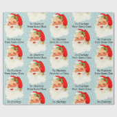 Van Santa Voeg kindernaam toe Gemakkelijk lezen Jo Cadeaupapier (Vlak)