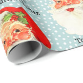 Van Santa Voeg kindernaam toe Gemakkelijk lezen Jo Cadeaupapier (Rol Hoek)