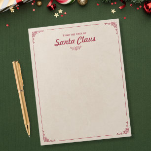 Van Santa's Bureaublad - Vintage Kerstmis Notitieblok