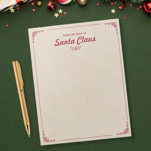 Van Santa's Bureaublad - Vintage Kerstmis Notitieblok