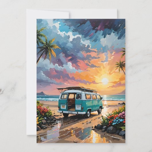 Van Scene op een strand Feestdagenkaart (Voorkant)