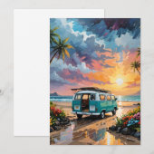 Van Scene op een strand Feestdagenkaart (Voorkant / Achterkant)