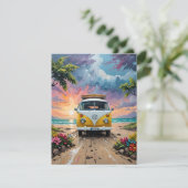 Van Scene op het strand E Feestdagenkaart (Staand voorkant)