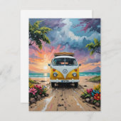 Van Scene op het strand E Feestdagenkaart (Voorkant / Achterkant)