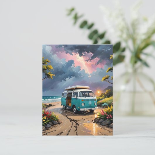 Van Scene op Strand C Feestdagenkaart (Staand voorkant)