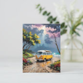 Van Scene op Strand F Feestdagenkaart (Staand voorkant)