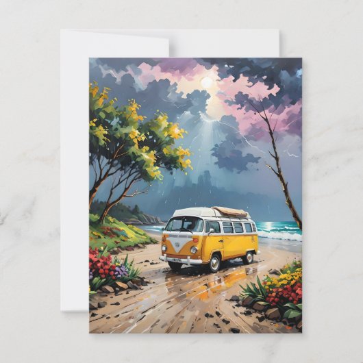 Van Scene op Strand F Feestdagenkaart (Voorkant)