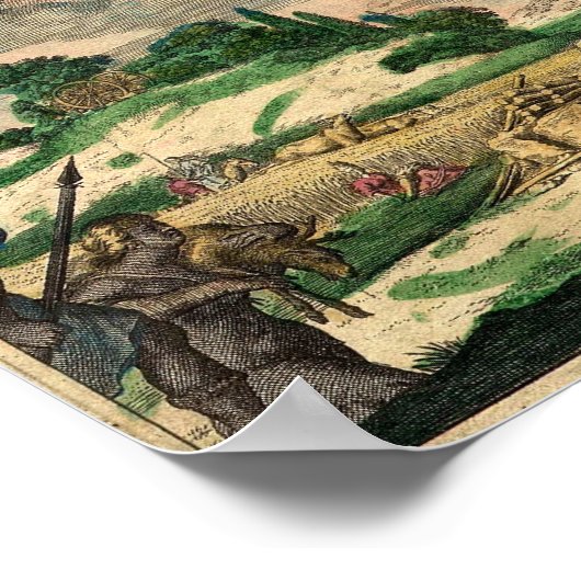 van Schagen Wereldkaart 1680 Poster (Hoek)