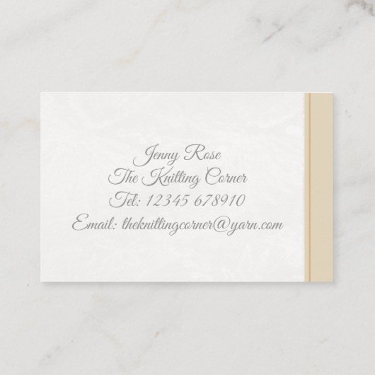 Van schapen afkomstig visitekaartje (Achterkant)